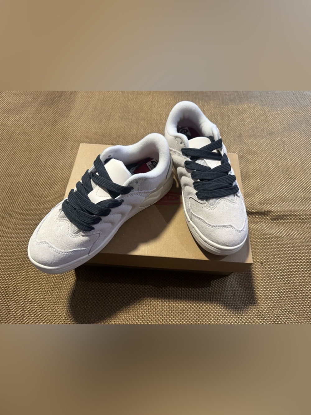 Jordan Session (GS) 4.5 Youth White Suede Sneakers Black Laces and Red Insole